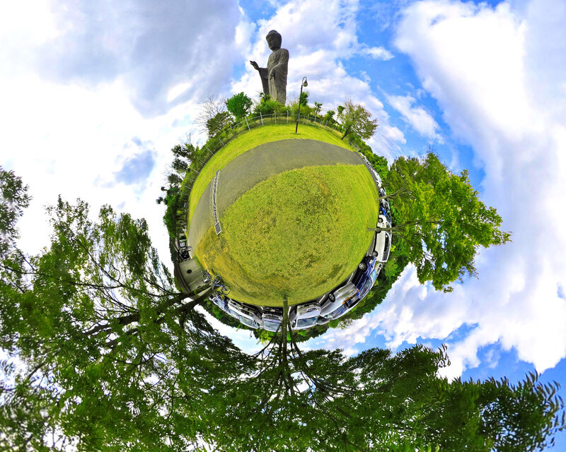 360-degree view of Buddha statue