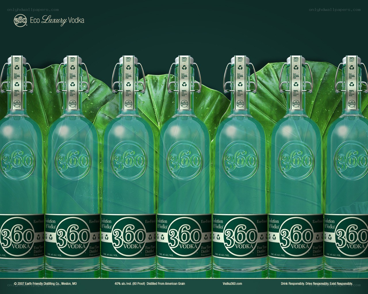 360 Eco Luxury Vodka bottles