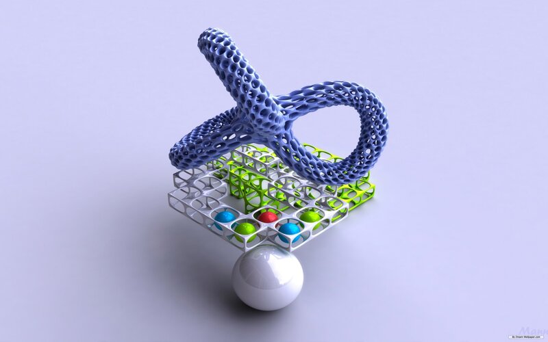 3D abstract geometric sculpture