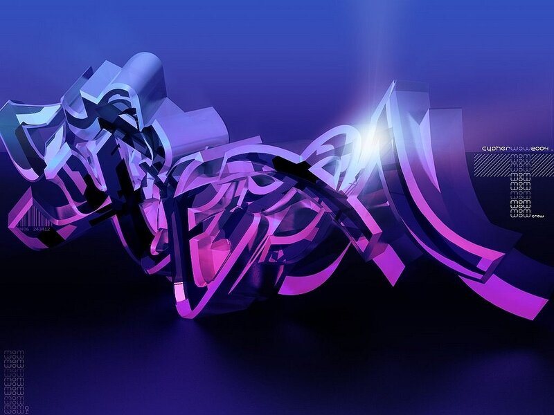3d Abstract Graffiti Art — Purple