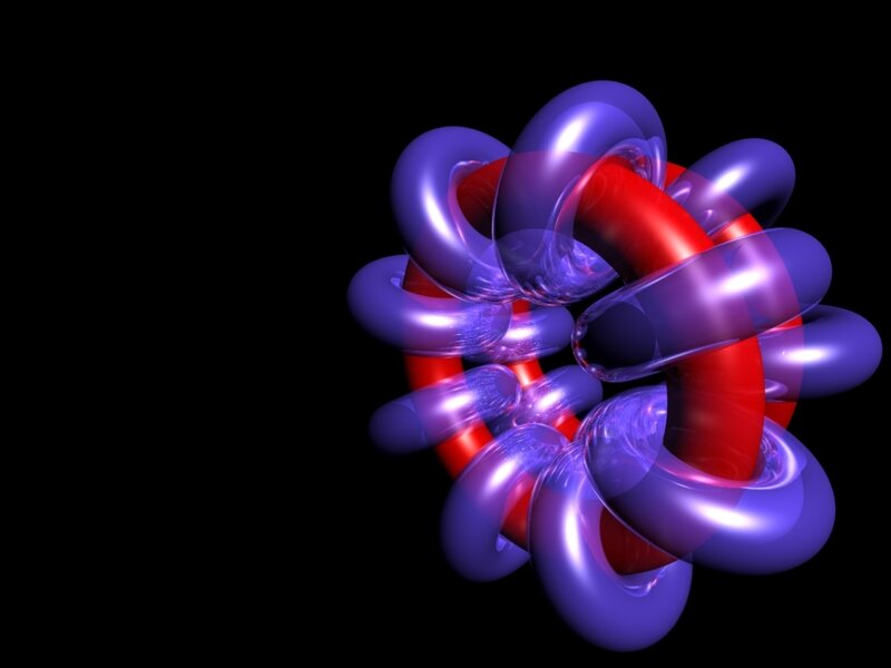 3D abstract red and purple structure