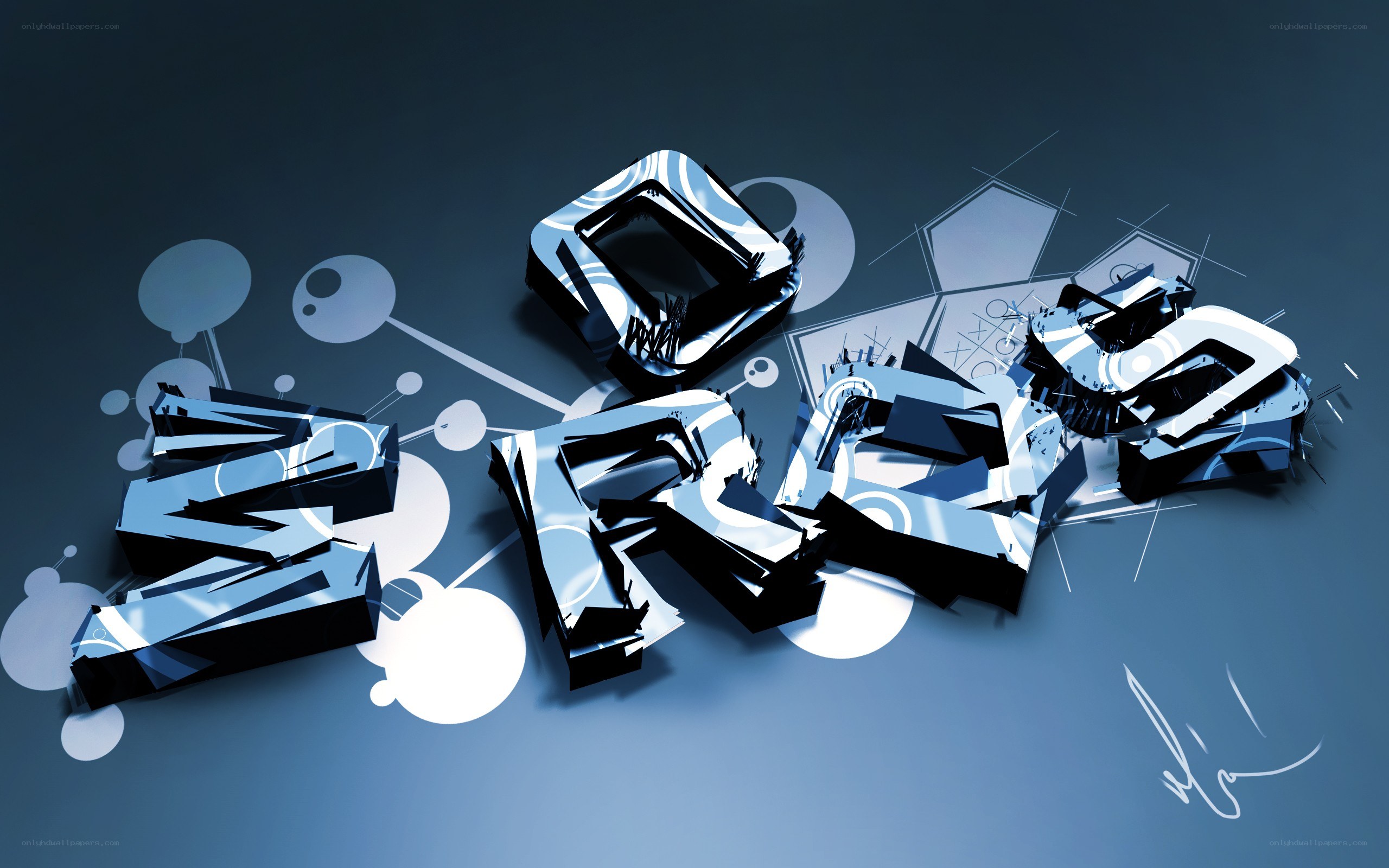 3D abstract text art