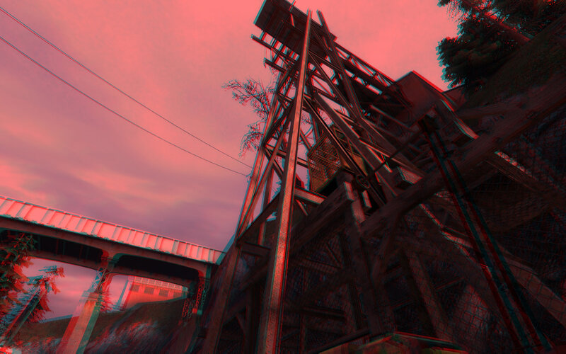 3D anaglyph of industrial structure