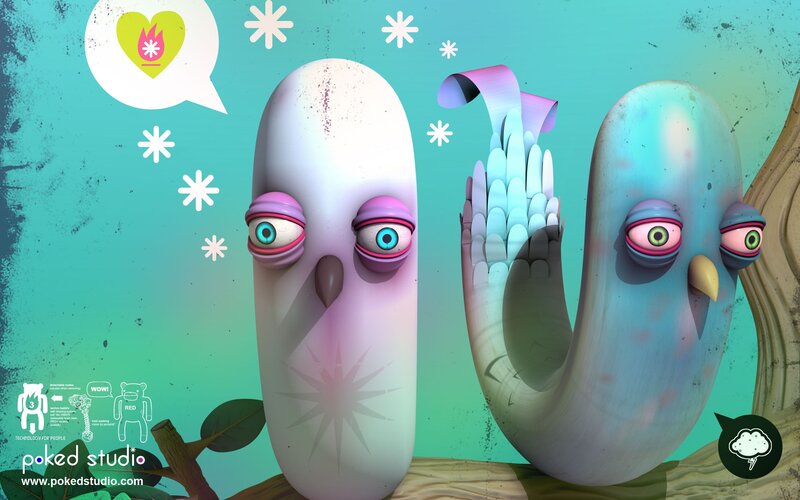 3D animated bird characters
