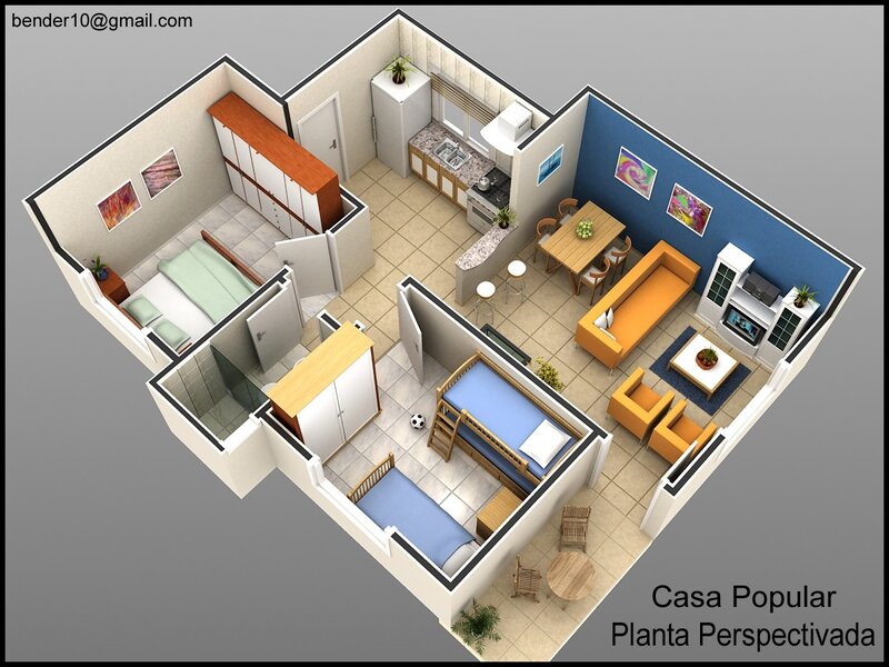 3D apartment floor plan