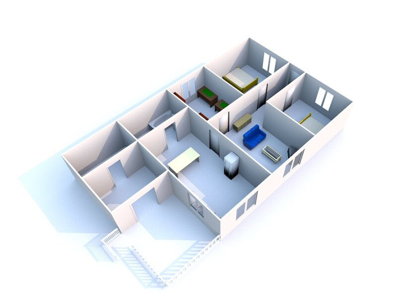 3D apartment floor plan