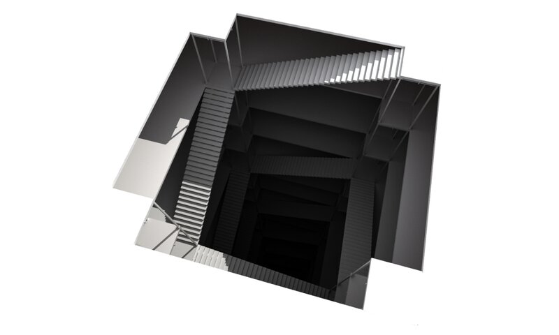 3D architectural model of a staircase