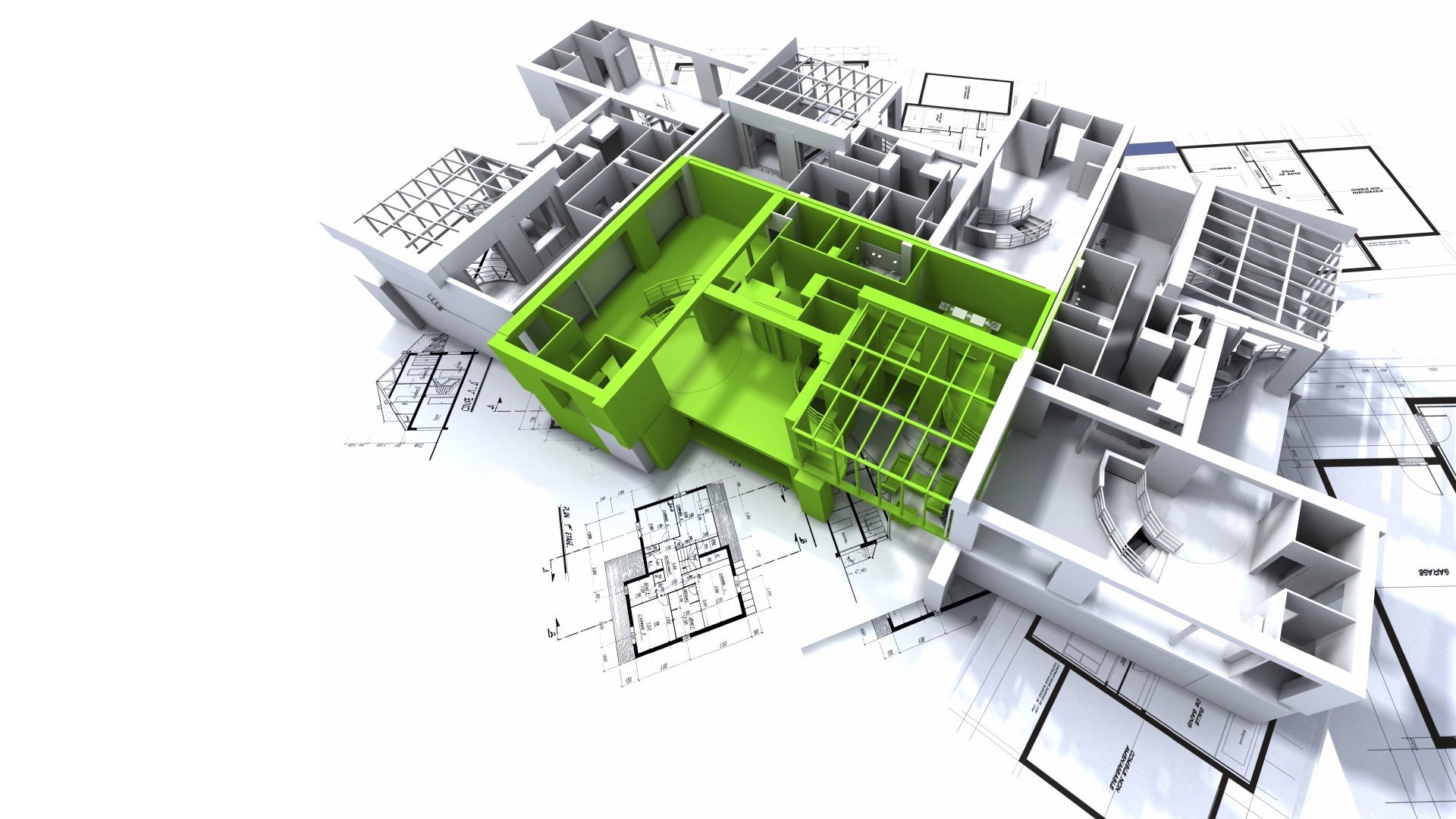 3D architectural model of building