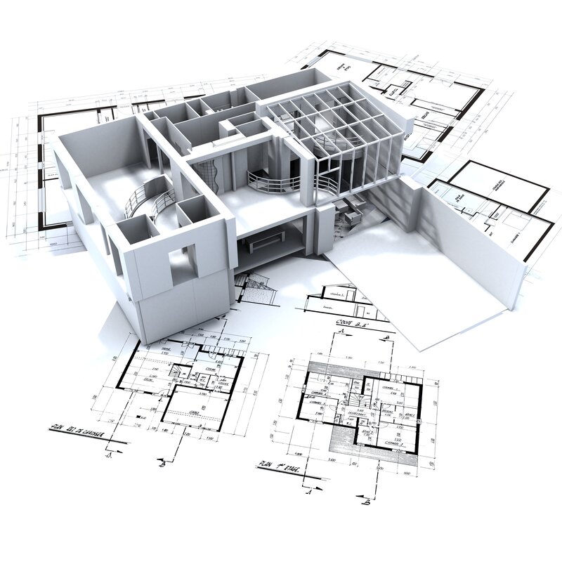 3d Architectural Model — White, Technical, 3d Render, Blueprints
