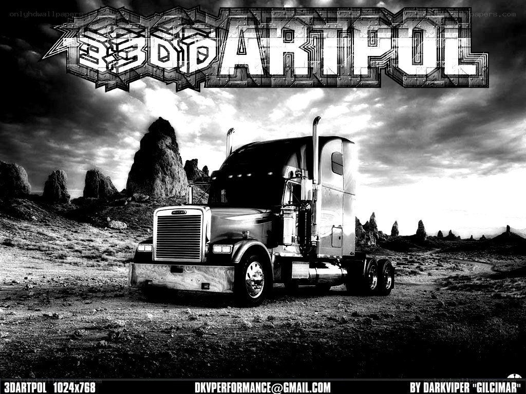 3D Art Truck in Desert