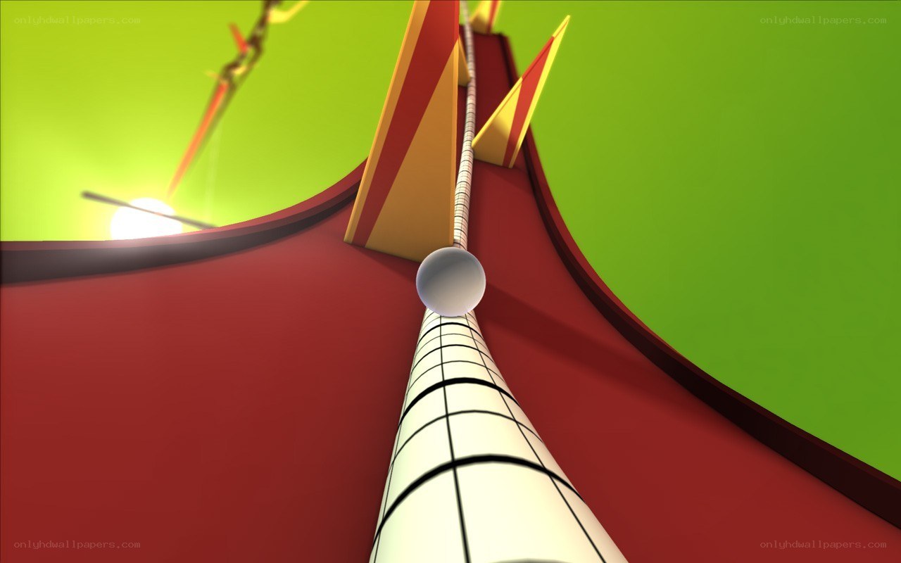 3D ball on a winding track
