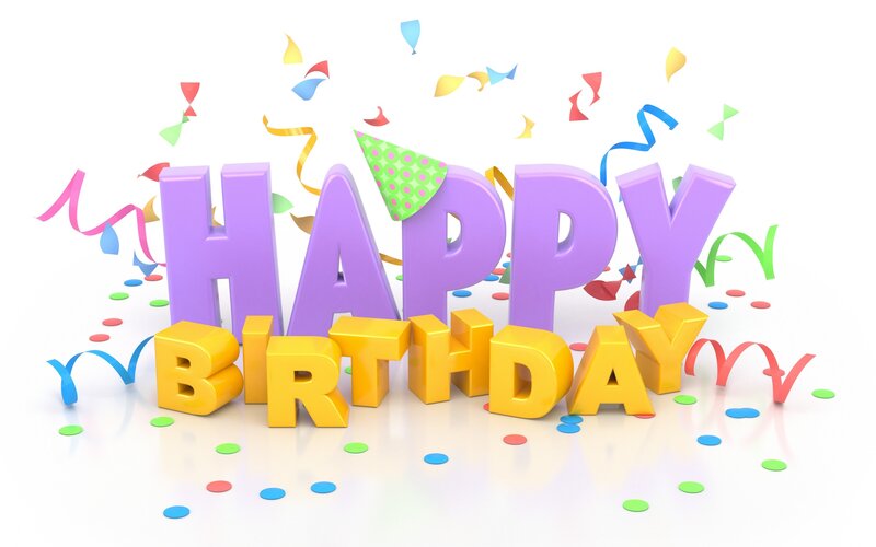 3D Birthday Text — Purple