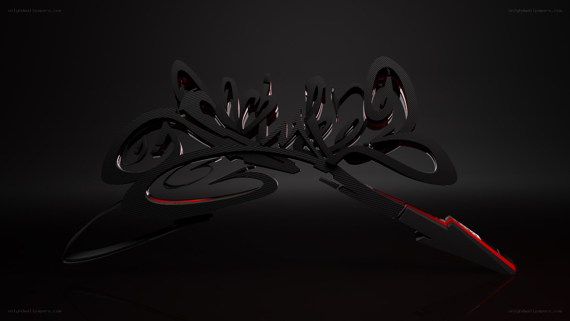 3D black and red graffiti art