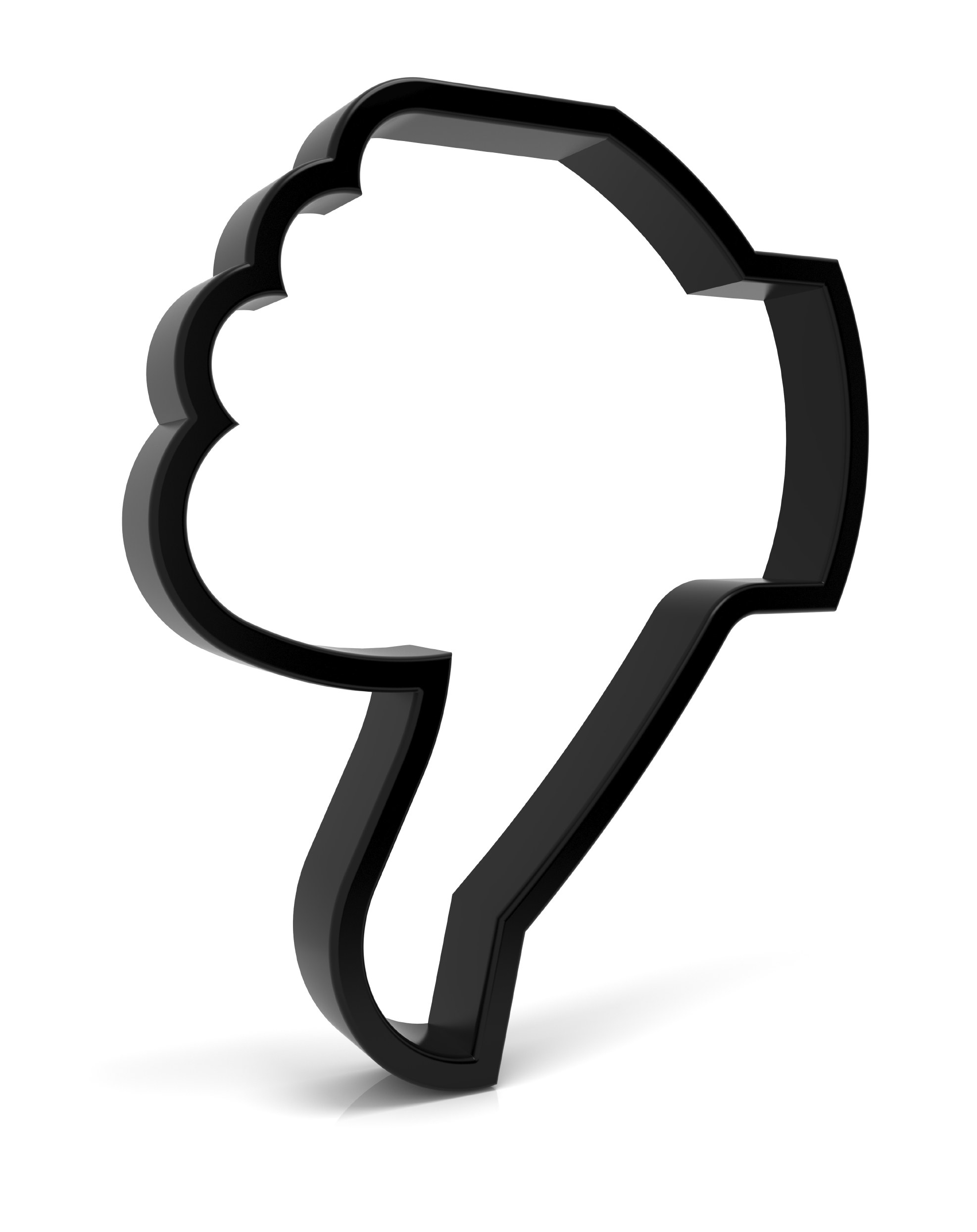 3D black thumbs down icon