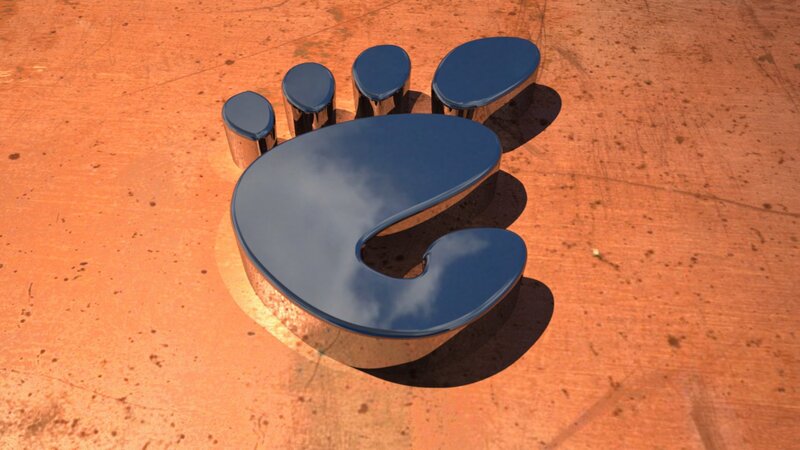 3D blue paw print logo