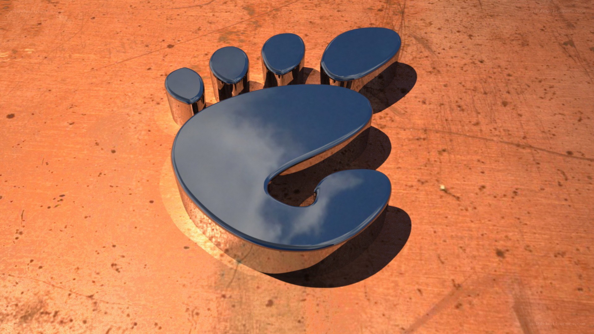 3D blue paw print logo