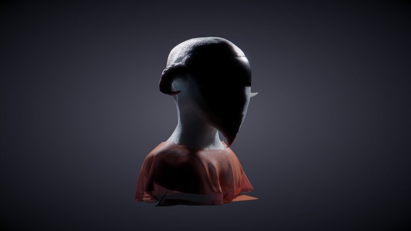 3d Bust of Alien Figure
