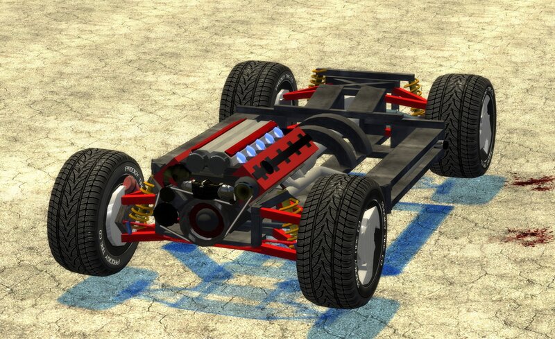 3D car chassis model