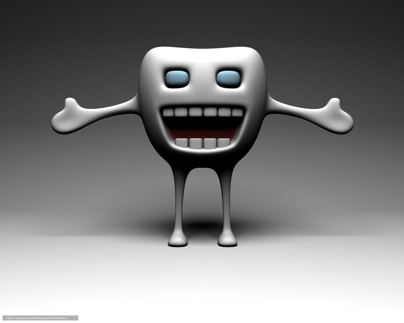 3D cartoon character with open mouth