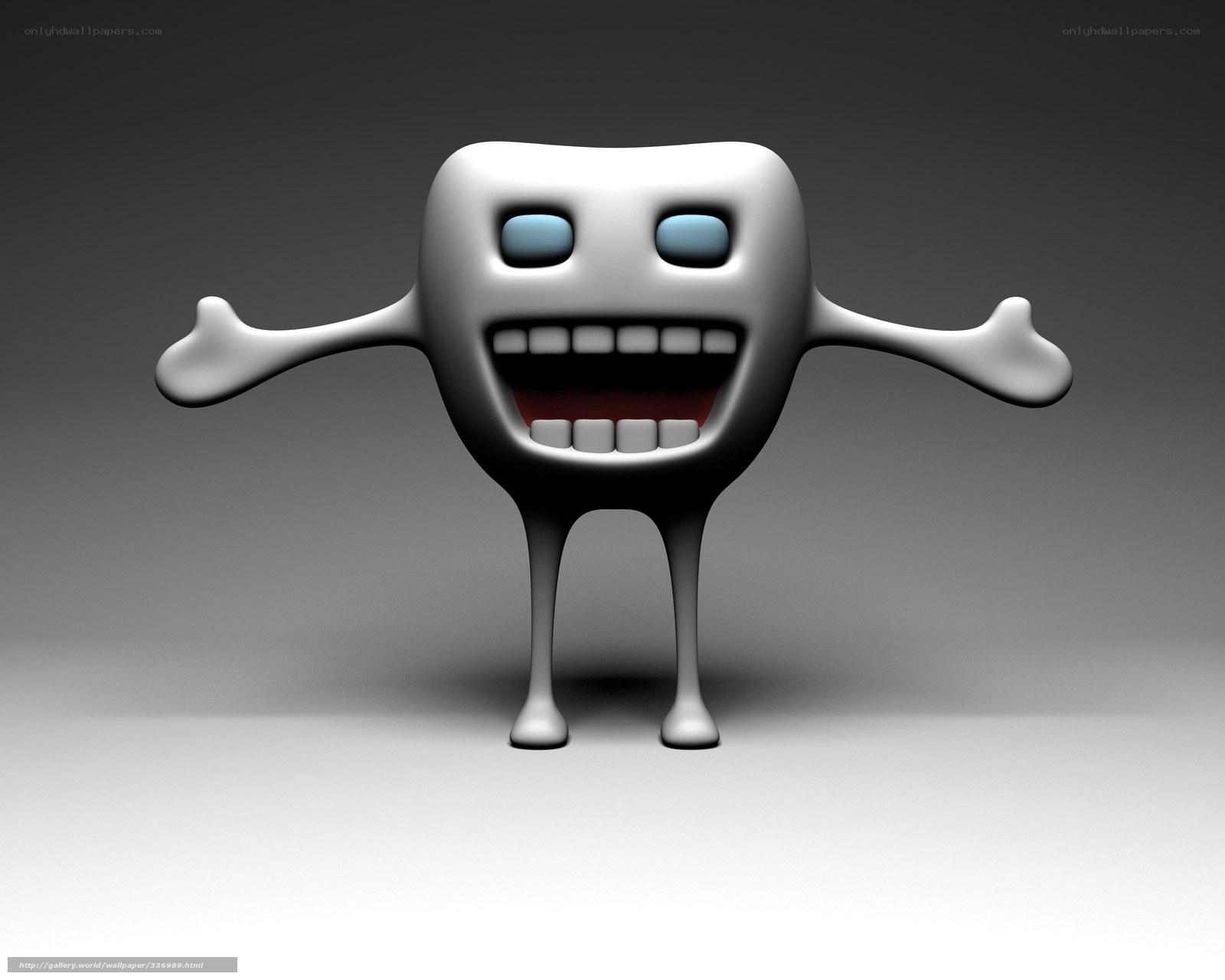 3D cartoon character with open mouth