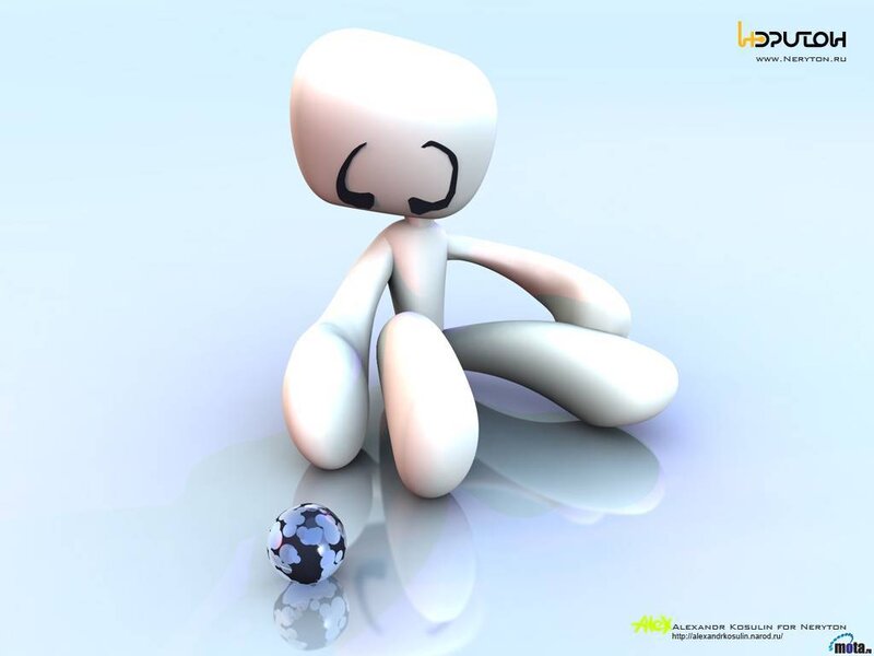 3D character with ball
