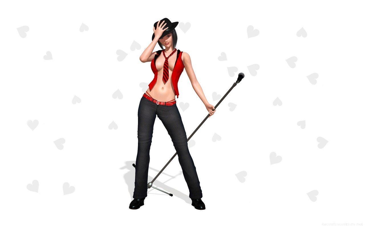 3D character with cane and hat