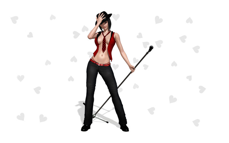3D character with cane and hat