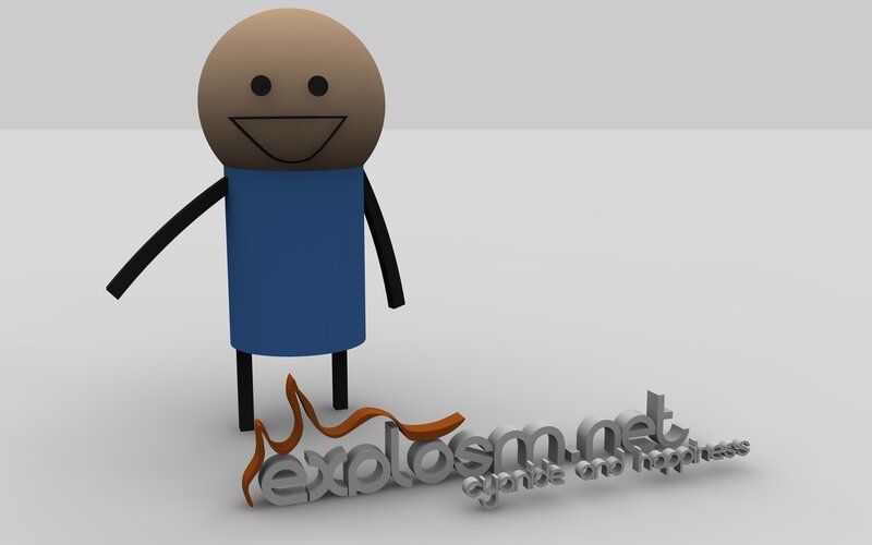 3D character with logo