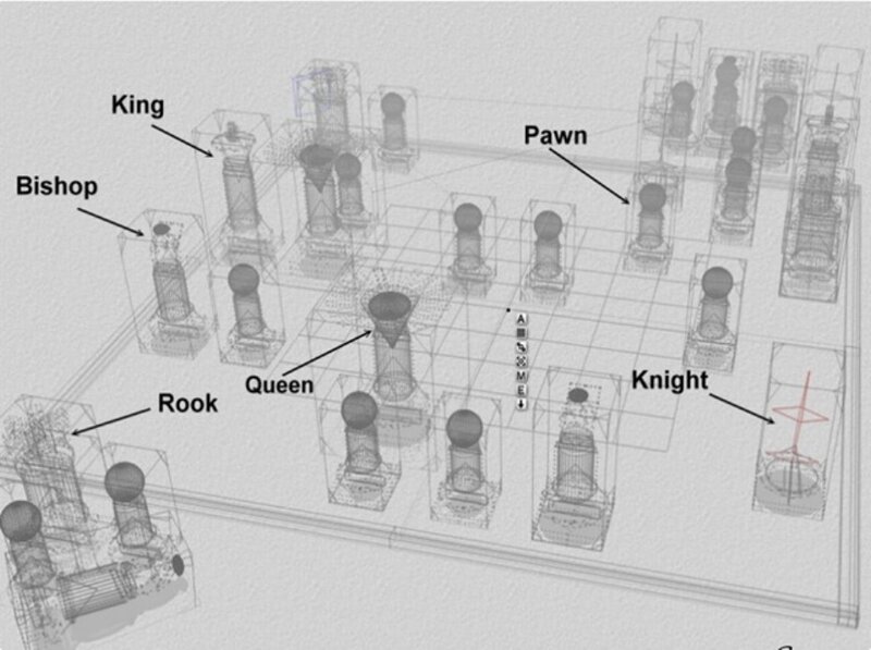 3D chess pieces model