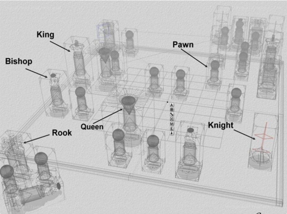 3D chess pieces model
