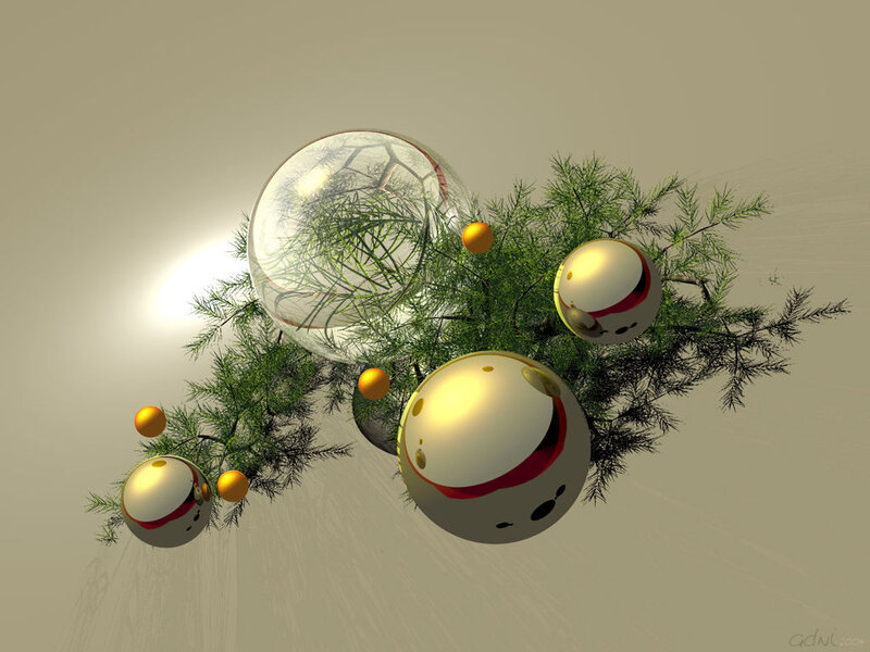 3D Christmas ornament scene