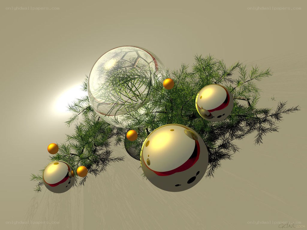 3D Christmas ornament scene