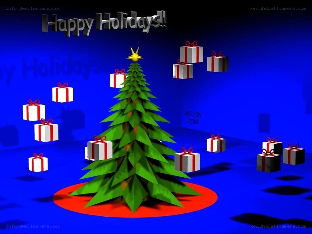 3D Christmas tree with gifts