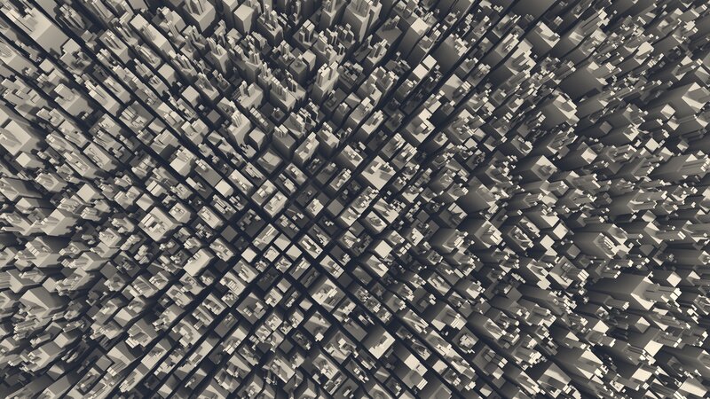 3d City Grid — Gray