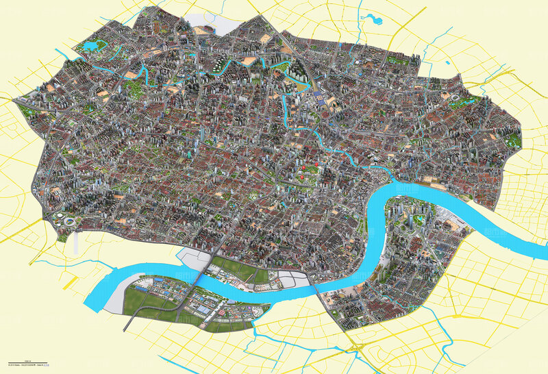 3D city map of Shanghai