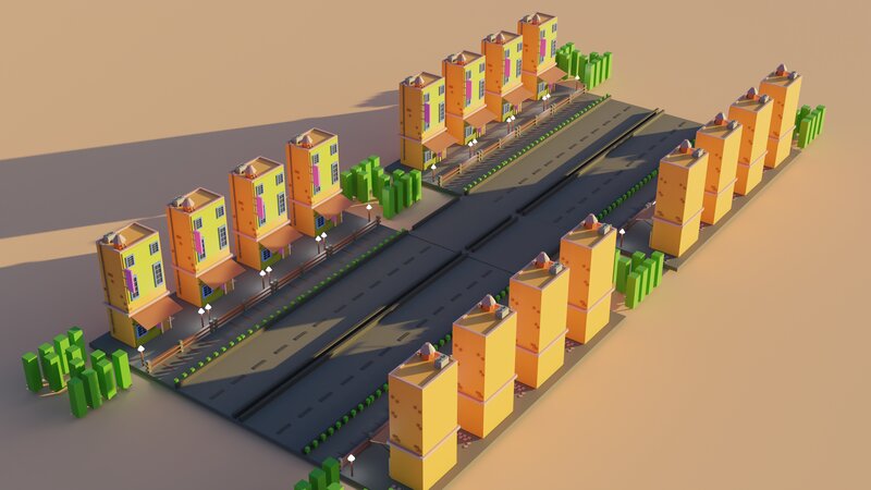 3d City Model — Yellow
