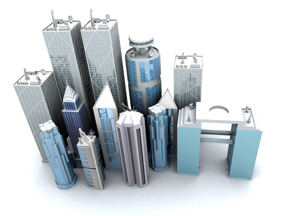 3D city skyline model