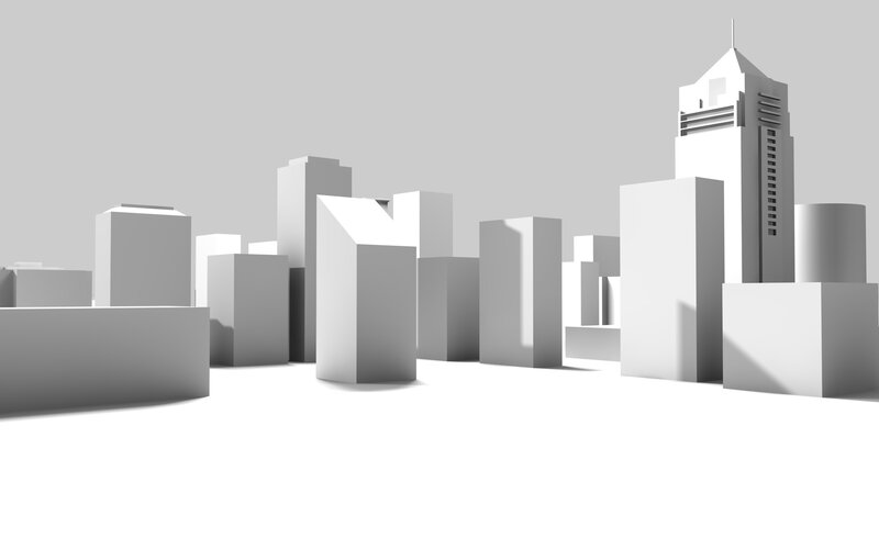 3D city skyline model
