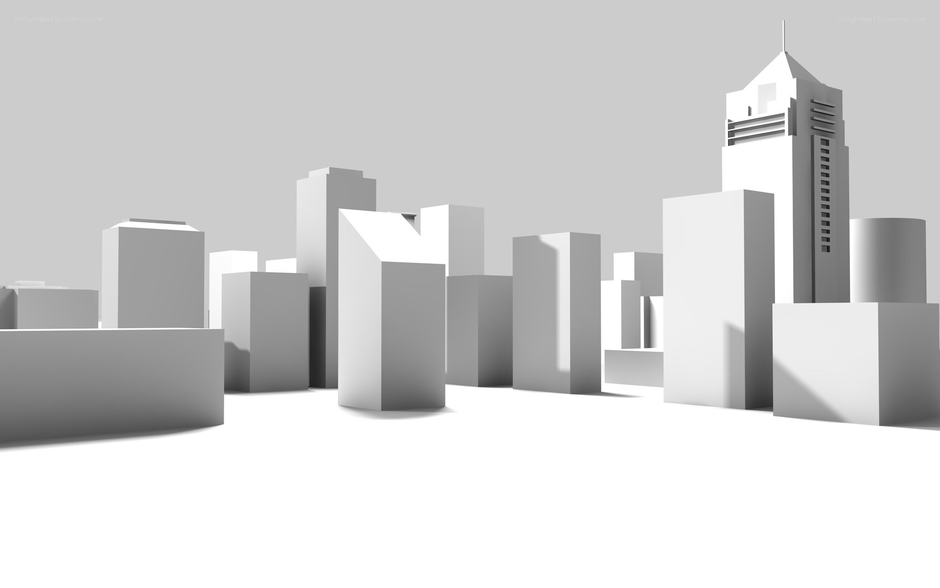3D city skyline model