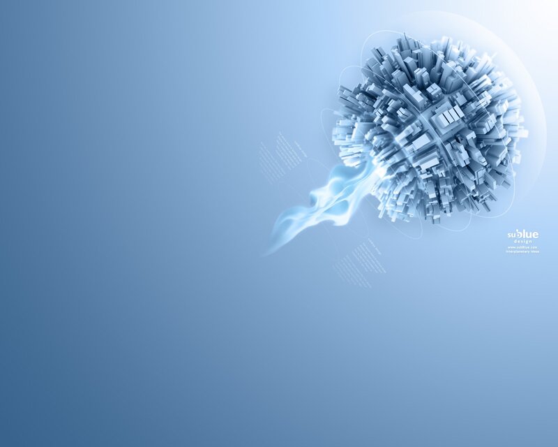 3d City Sphere — Blue