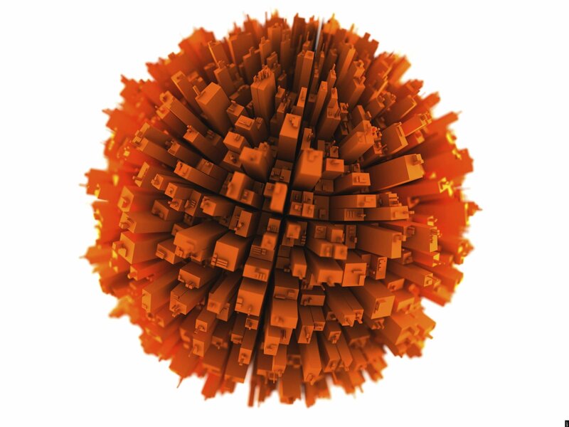 3D city sphere visualization