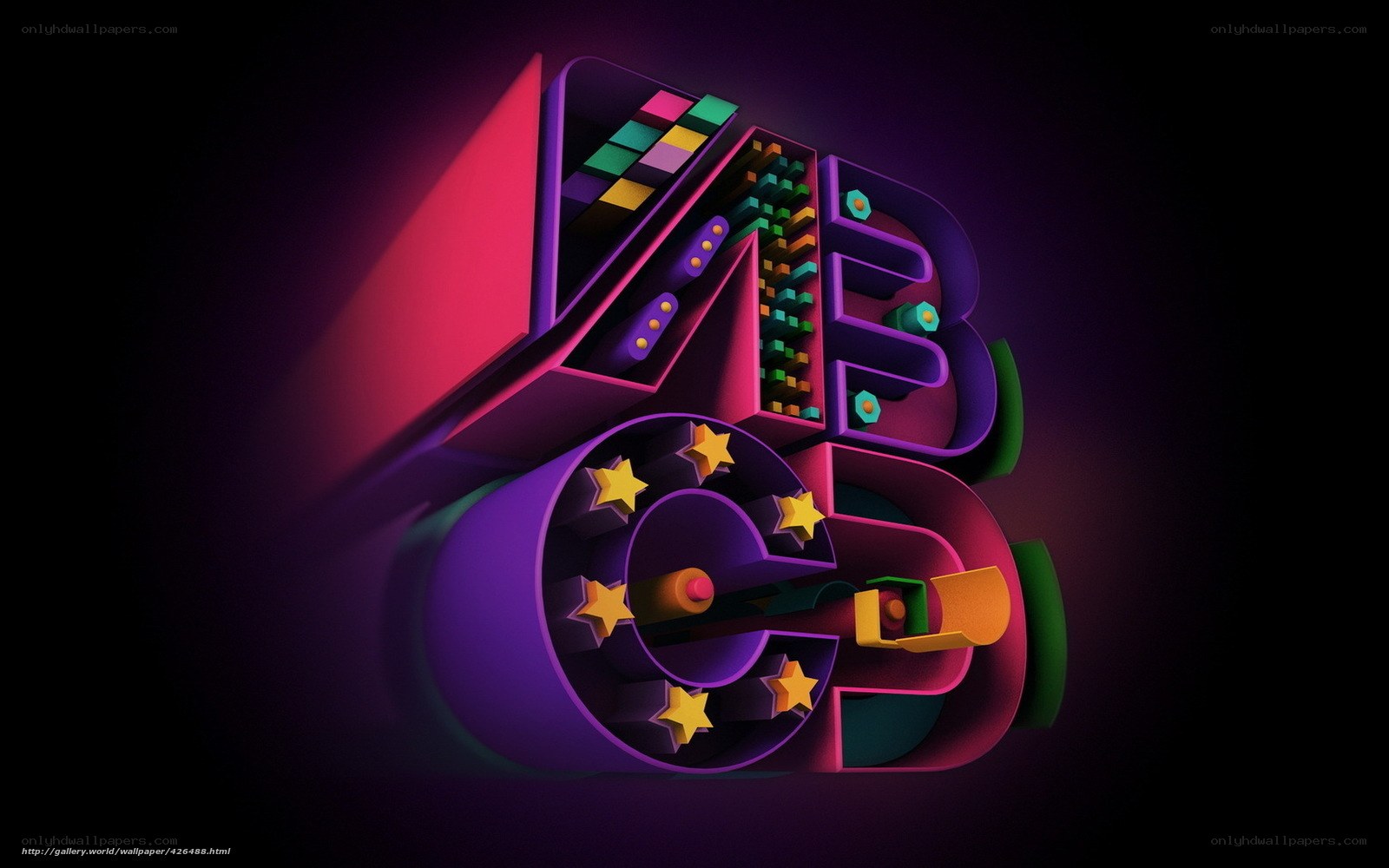 3D colorful lettering design