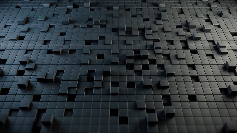 3d Cube Grid Pattern — Black, Abstract