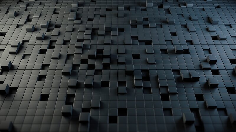 3d Cube Grid Pattern — Black