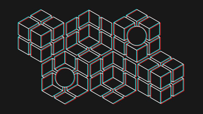 3d Cube Grid with Circles