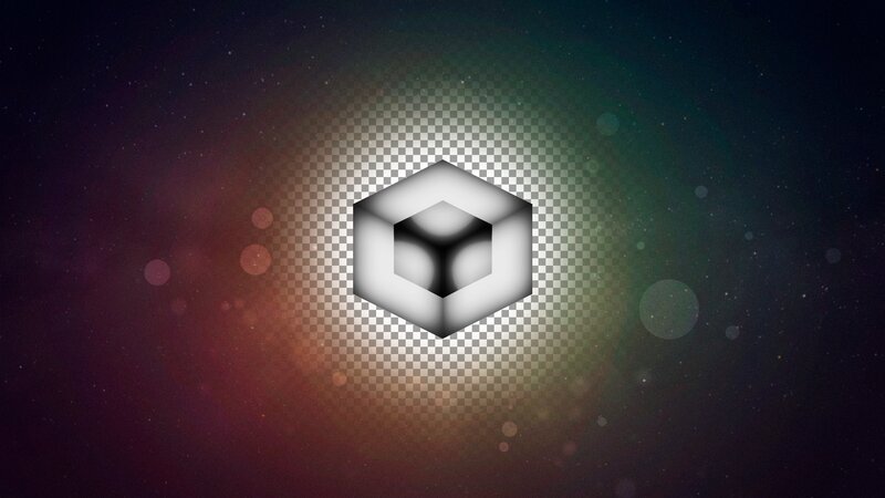 3d Cube on Checkered Background