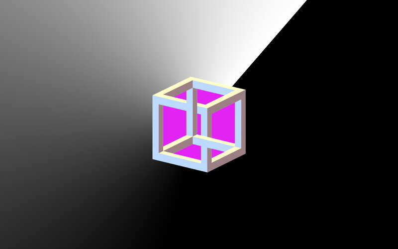 3D cube optical illusion