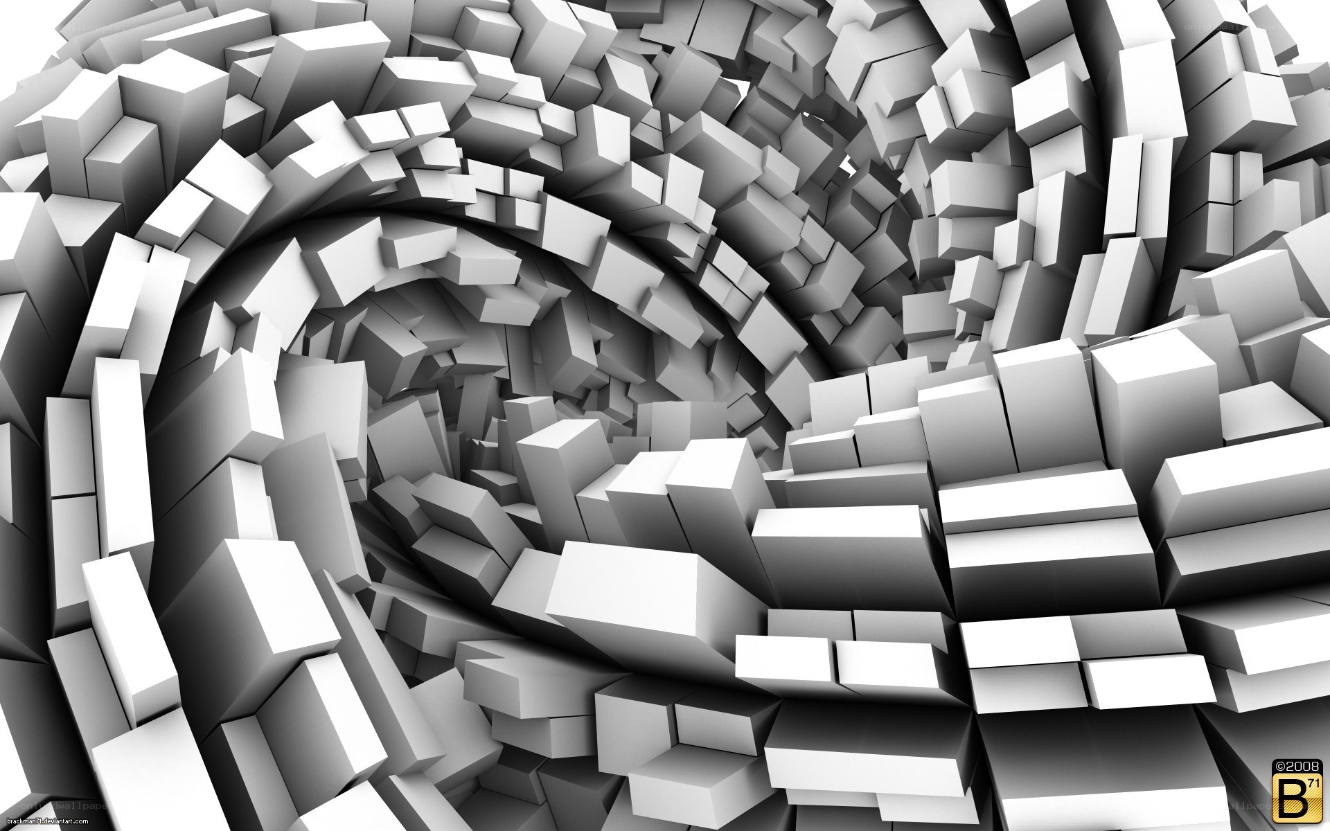 3D cube tunnel abstract