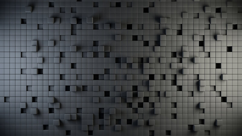 3d Cube Wall Pattern — Gray, Minimalist