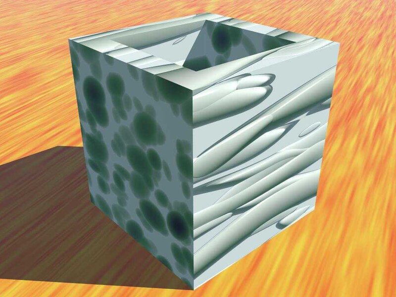3D cube with organic textures